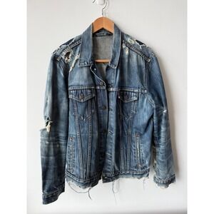 Levi's 72334-0147 Trucker Denim Jacket Men's Dark Wash Distressed 2015 Type III